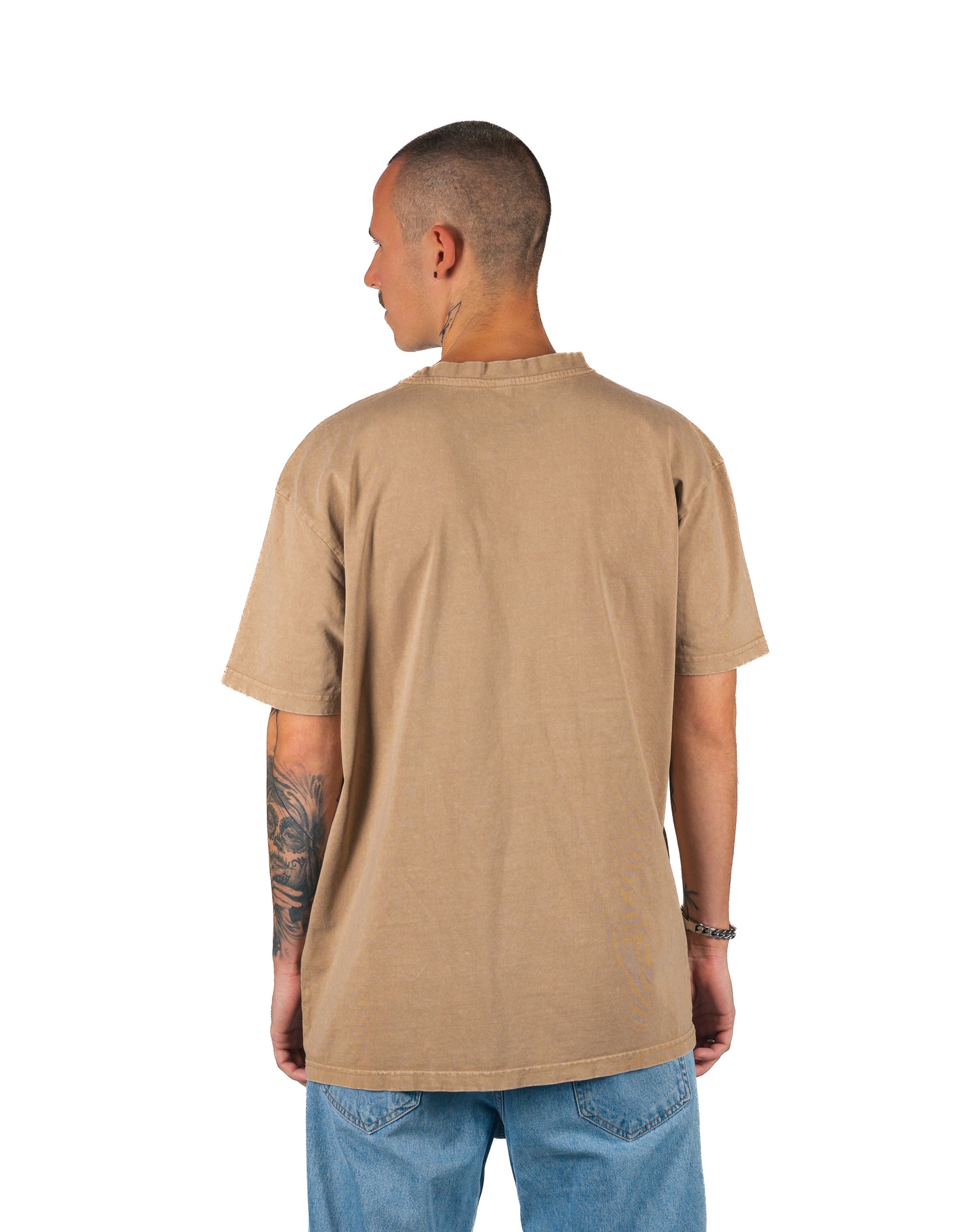 ÜBERGROßES T-Shirt, BEIGE GEWASCHEN 